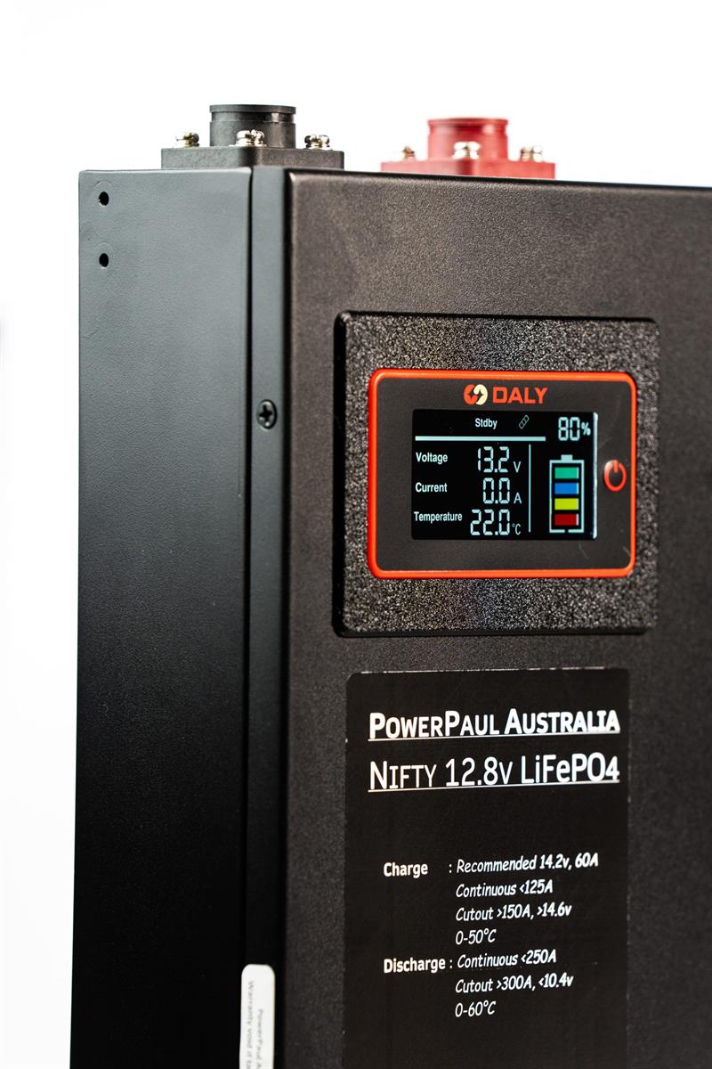 PowerPaul Nifty Lithium Slim Line Battery 12.8v 160Ah Front Zoom