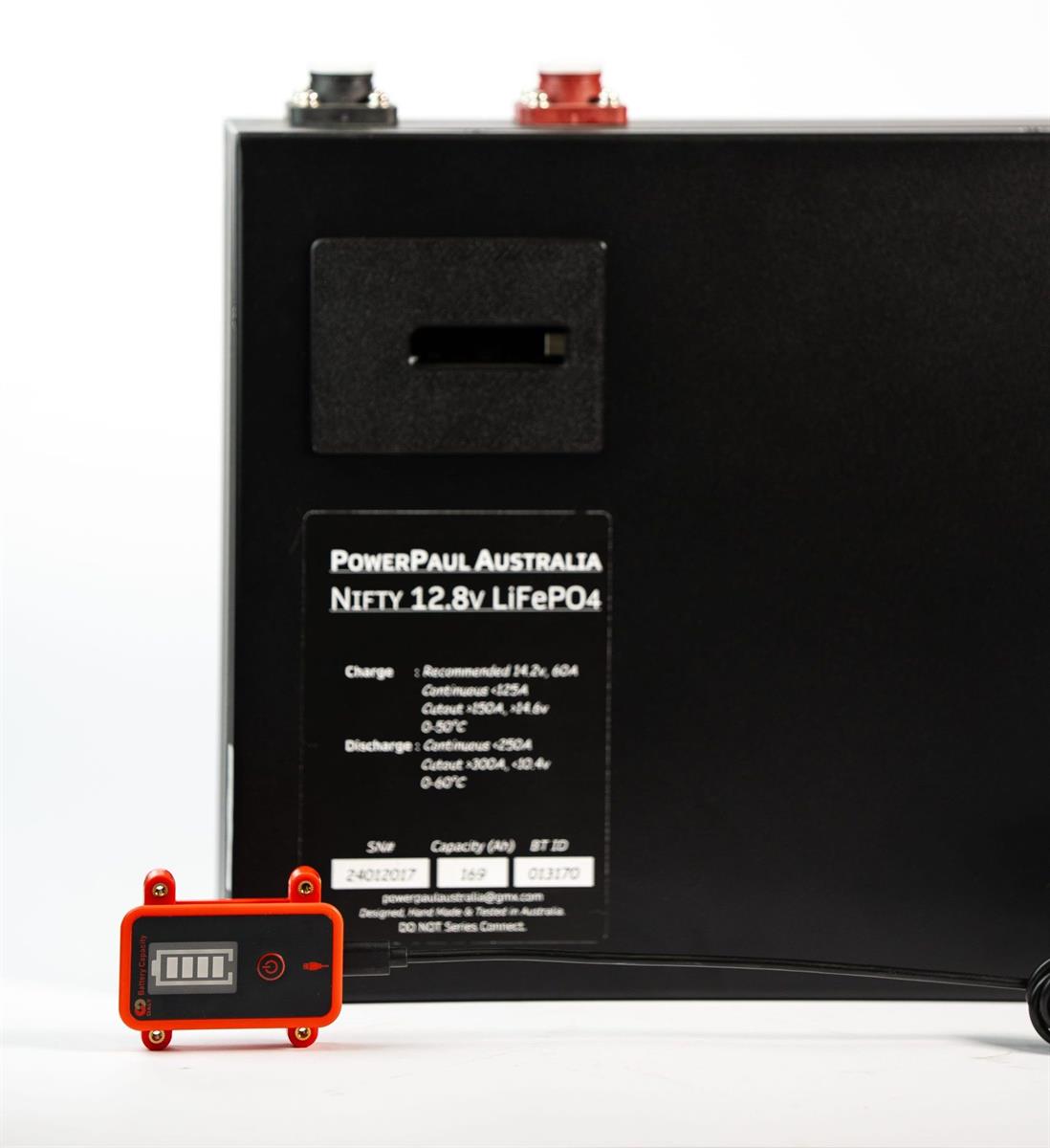 PowerPaul Nifty Lithium Slim Line Battery 12.8v 160Ah Indicator Removed