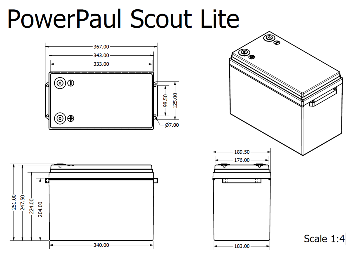 PowerPaul® Scout Lite Lithium Battery 12.8v 314Ah
