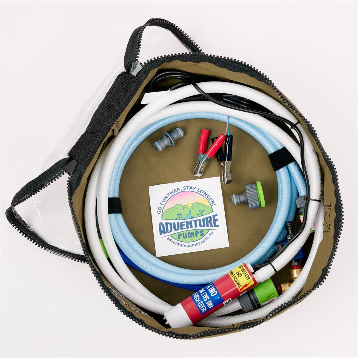 Universal 12V Water Transfer Pump Kit Bundle WITH Canvas Bag