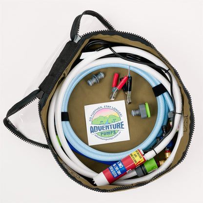 Universal 12V Water Transfer Pump Kit Bundle WITH Canvas Bag