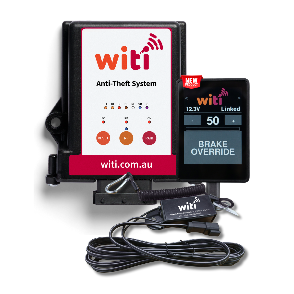 WiTi Anti-Theft System, Breakaway Switch and SafeTow Wireless Brake Controller bundle