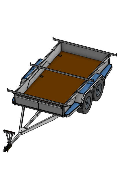 Builders tandem box trailer on a white background