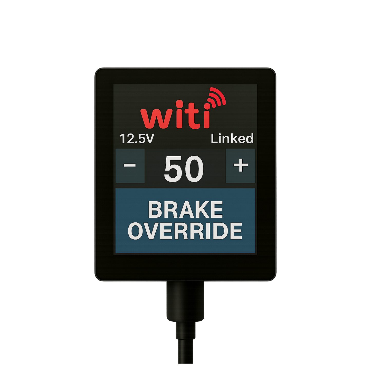 Witi brake controller override device with digital display on a white background
