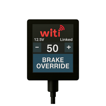 Witi brake controller override device with digital display on a white background