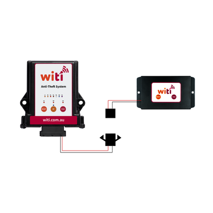 WiTi SafeTrack GPS and Anti-Theft System wiring components for 12 V installation
