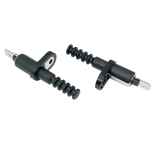 Two WiTi universal door switches black mechanical door switch components on a white background